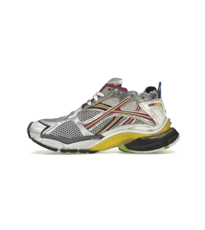 Balenciaga Runner Chunky Sneakers – Silver Gray & Multicolor Accents