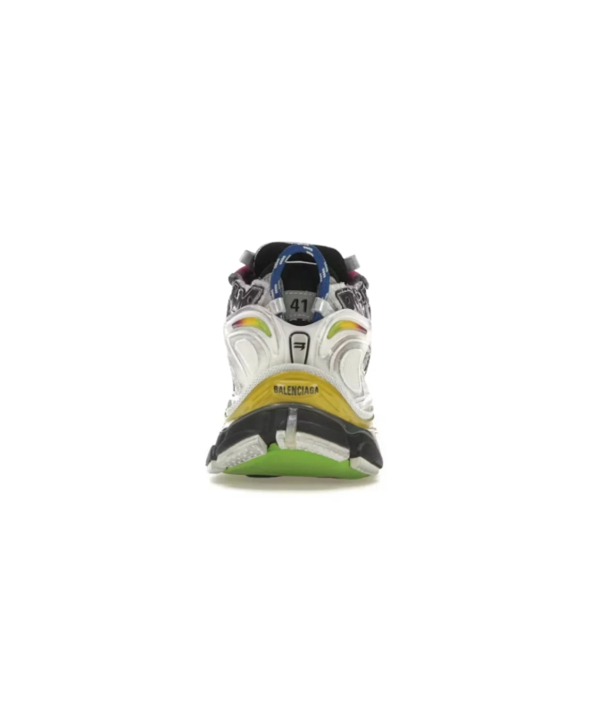 Balenciaga Runner Chunky Sneakers – Silver Gray & Multicolor Accents