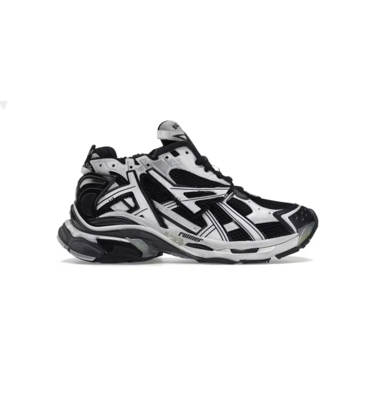 Balenciaga Runner Chunky Sneakers – Black & White with Gray Accents