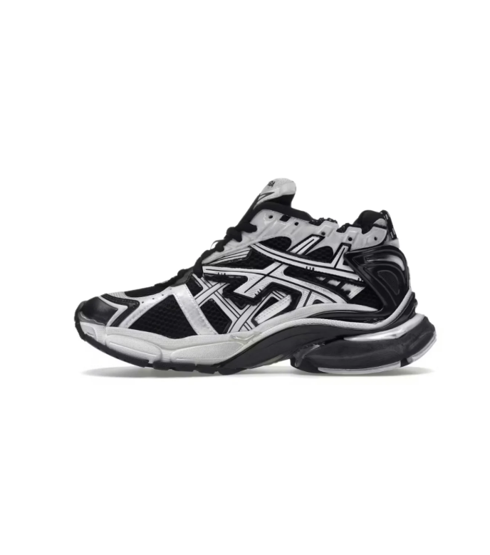 Balenciaga Runner Chunky Sneakers – Black & White with Gray Accents
