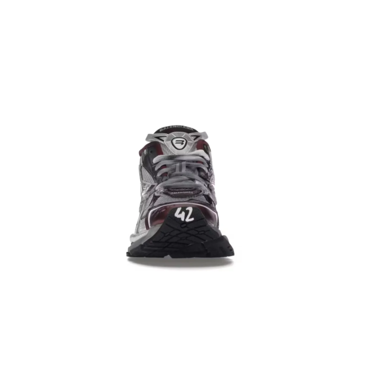 Balenciaga Runner Chunky Sneakers – Silver Gray & Burgundy
