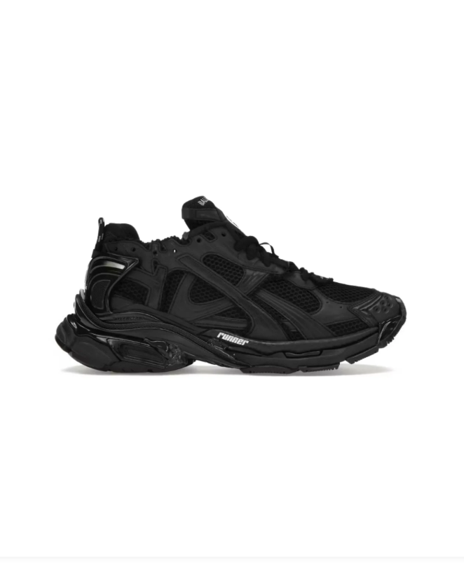Balenciaga Runner Chunky Sneakers – Tonal Black with Contrast Branding