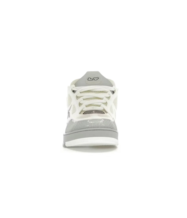 Louis Vuitton Low-Top Sneakers – White & Light Gray with Floral Detail