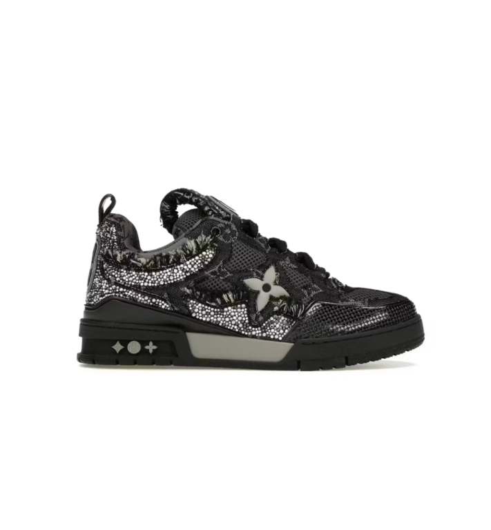 Louis Vuitton Low-Top Sneakers – Black with Silver-Tone Embellishments