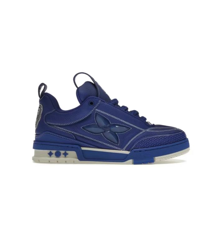 Louis Vuitton Low-Top Sneakers – Deep Blue & Cream with Contrast Stitching