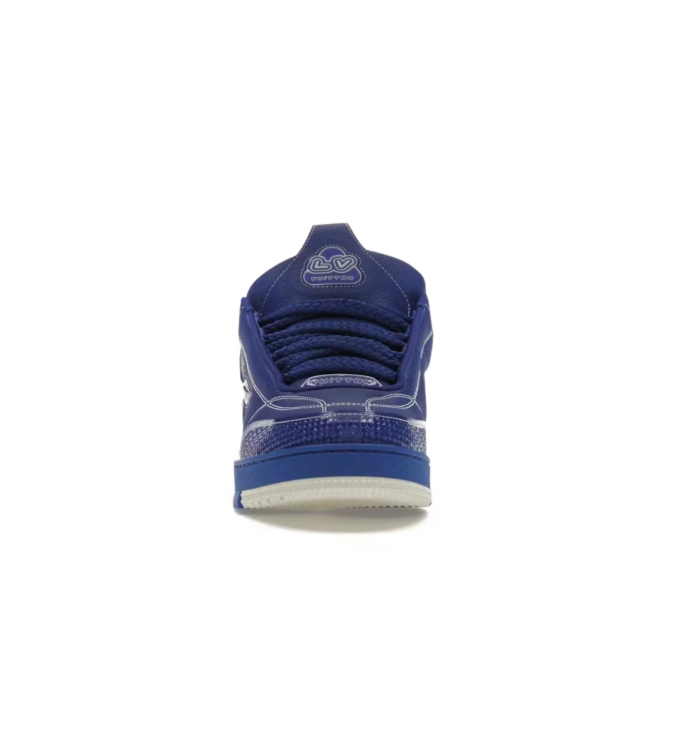 Louis Vuitton Low-Top Sneakers – Deep Blue & Cream with Contrast Stitching
