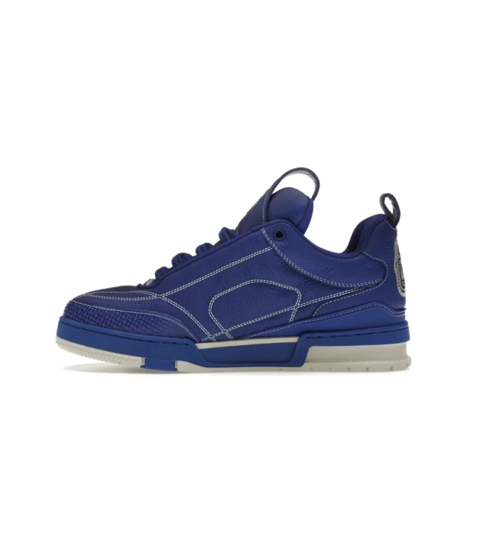 Louis Vuitton Low-Top Sneakers – Deep Blue & Cream with Contrast Stitching