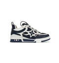 Louis Vuitton Low-Top Sneakers – Dark Navy & Cream with Floral Detail