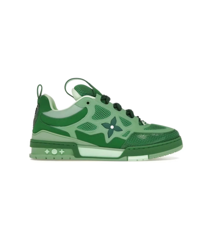 Louis Vuitton Low-Top Sneakers – Green & Mint with Floral Detail