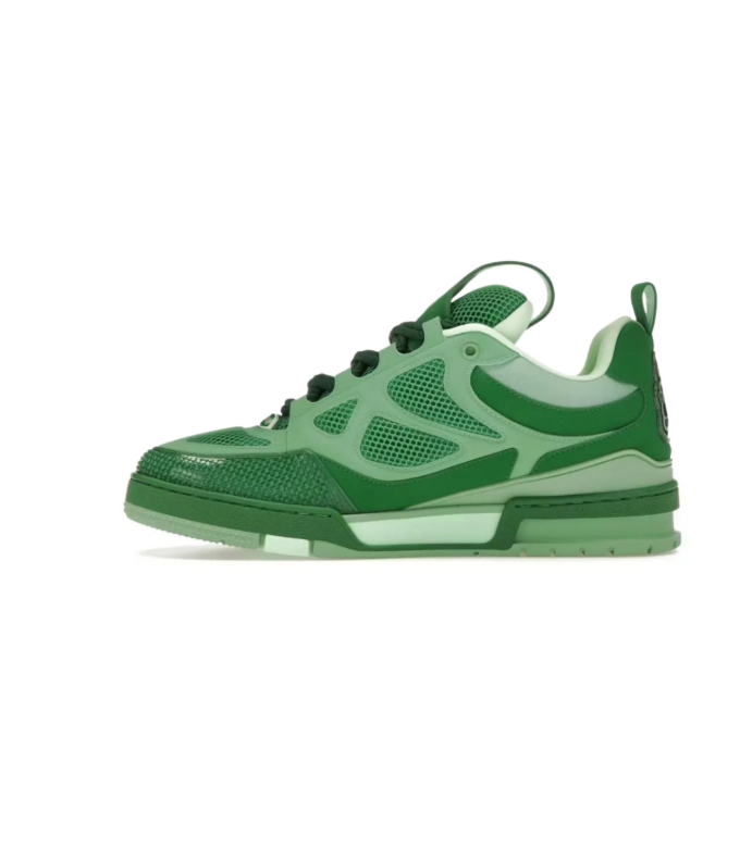 Louis Vuitton Low-Top Sneakers – Green & Mint with Floral Detail