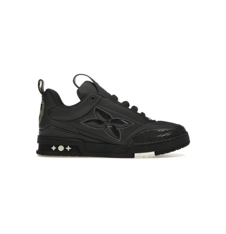Louis Vuitton Low-Top Sneakers – Black with Tonal Floral Detail