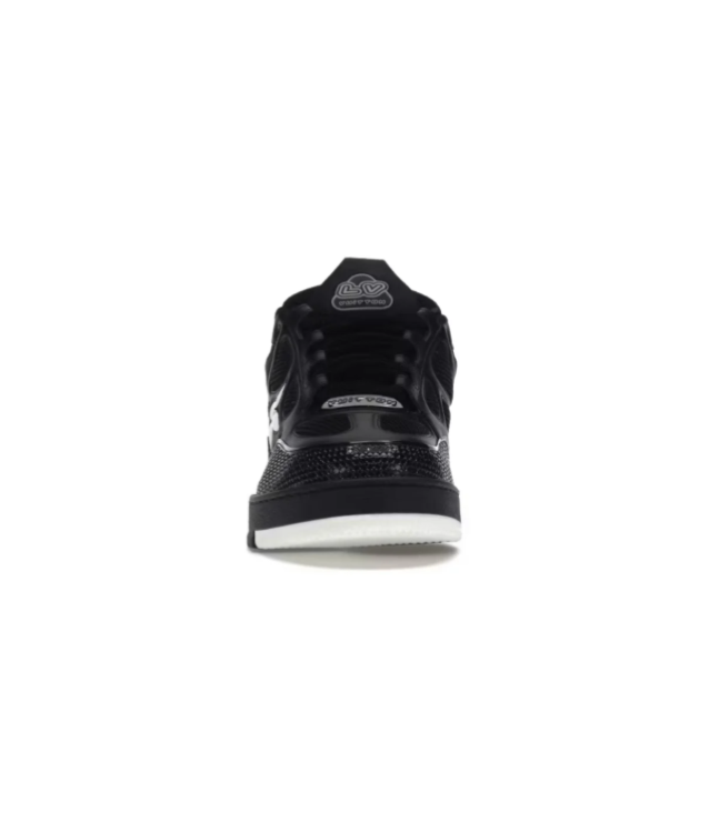 Louis Vuitton Low-Top Sneakers – Black & White with Floral Detail