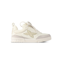 Louis Vuitton Low-Top Sneakers – Cream & Light Gray with Oversized Floral Detail