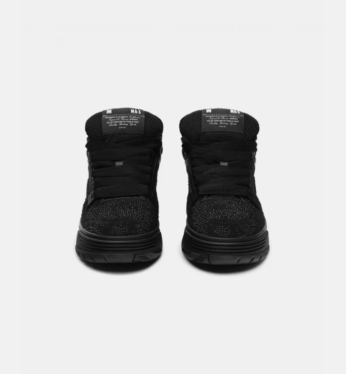 MA-1 Chunky Low-Top Sneakers – Black with Sparkling Detail