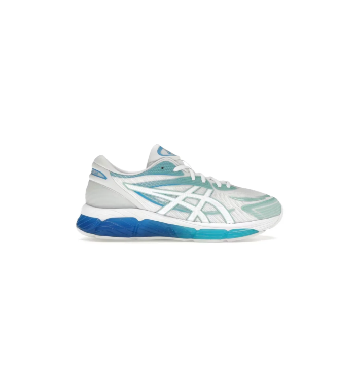 ASICS Low-Top Sneakers – White & Mint with Blue Sole Accents
