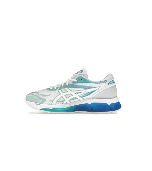 ASICS Low-Top Sneakers – White & Mint with Blue Sole Accents