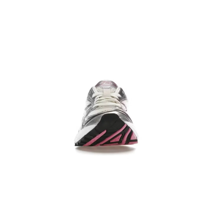 ASICS Retro Mesh Sneakers – White & Silver with Pink Accents