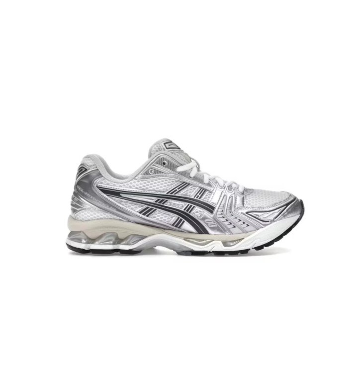 ASICS Retro Mesh Sneakers – White & Silver with Cream Accents
