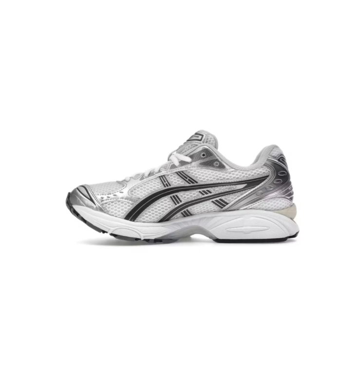 ASICS Retro Mesh Sneakers – White & Silver with Cream Accents