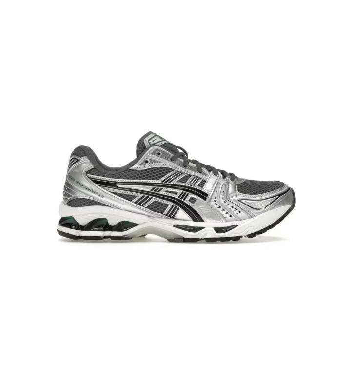 ASICS Retro Mesh Sneakers – Charcoal & Silver with White Sole