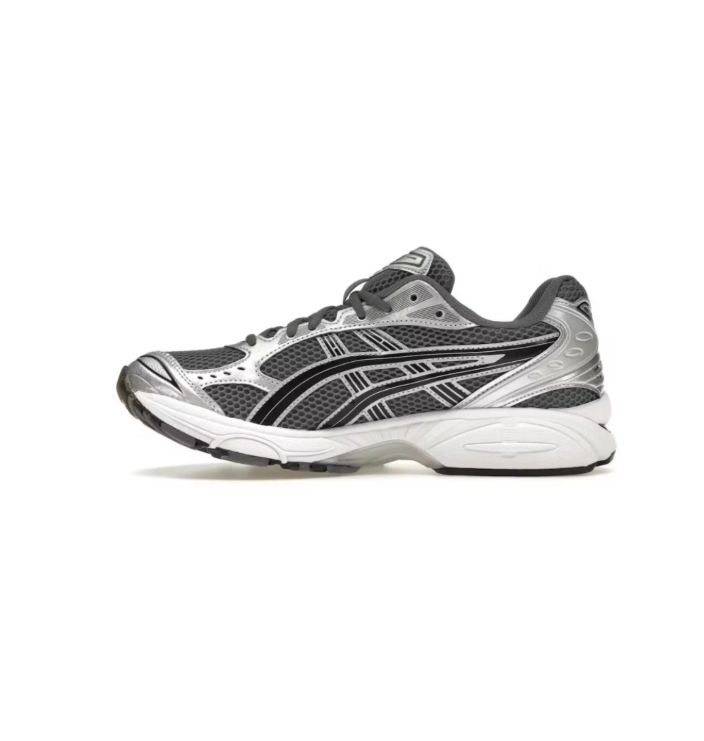 ASICS Retro Mesh Sneakers – Charcoal & Silver with White Sole